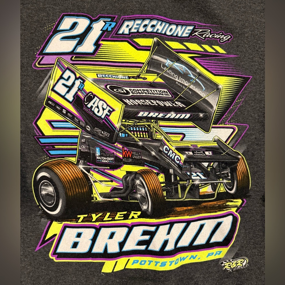 Tyler Brehm Recchione Racing Central PA Sprint Car Dirt Track  Hockey Hoodie